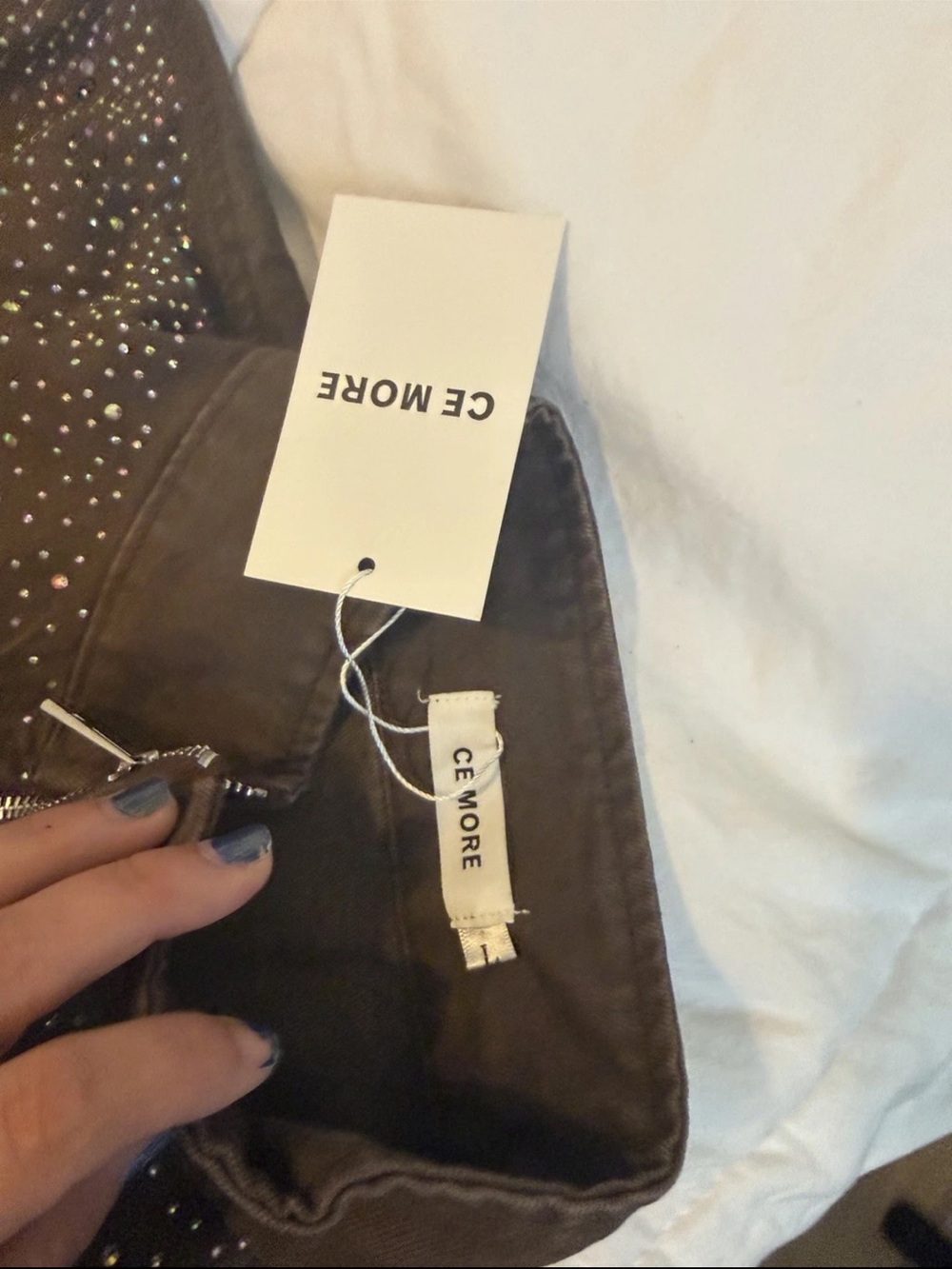 Women's Brown Cargo Pants and Jacket with Stud Detail - Picture 4 of 7